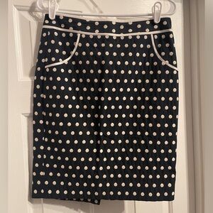 The Limited Size 2 Navy Blue Polka Dot Pencil Skirt